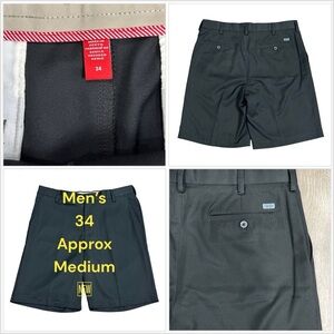 Men's IZOD 34 M Medium Golf Shorts Lightweight Black Chino Khakis Athletic NWOT